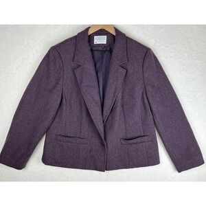 Vintage Pendleton Jacket Womens Size 38‎ Purple Blazer Single Button 100% Wool